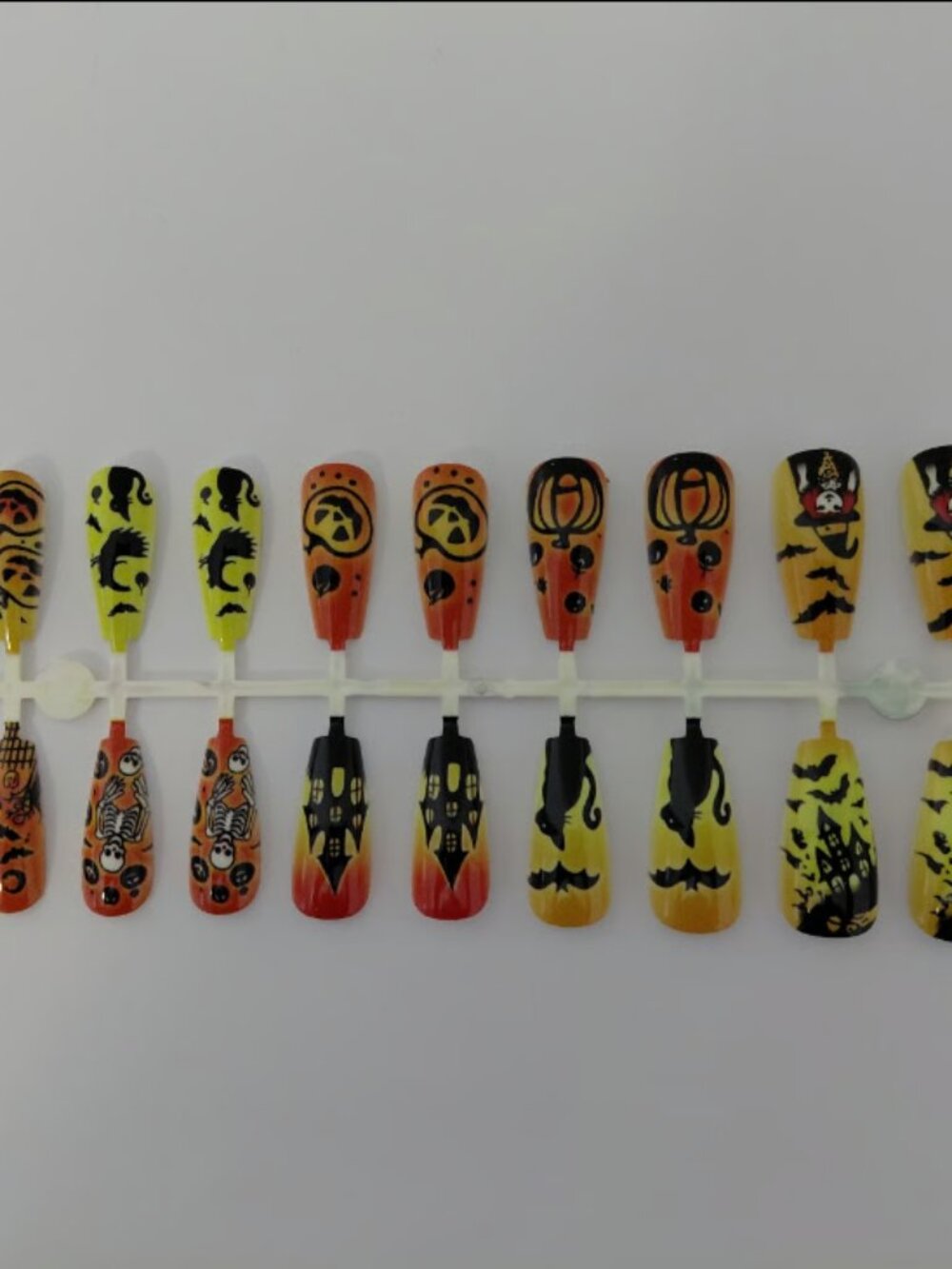 Halloween Themed Press On Nails - Pumpkin, Ghost, Witch